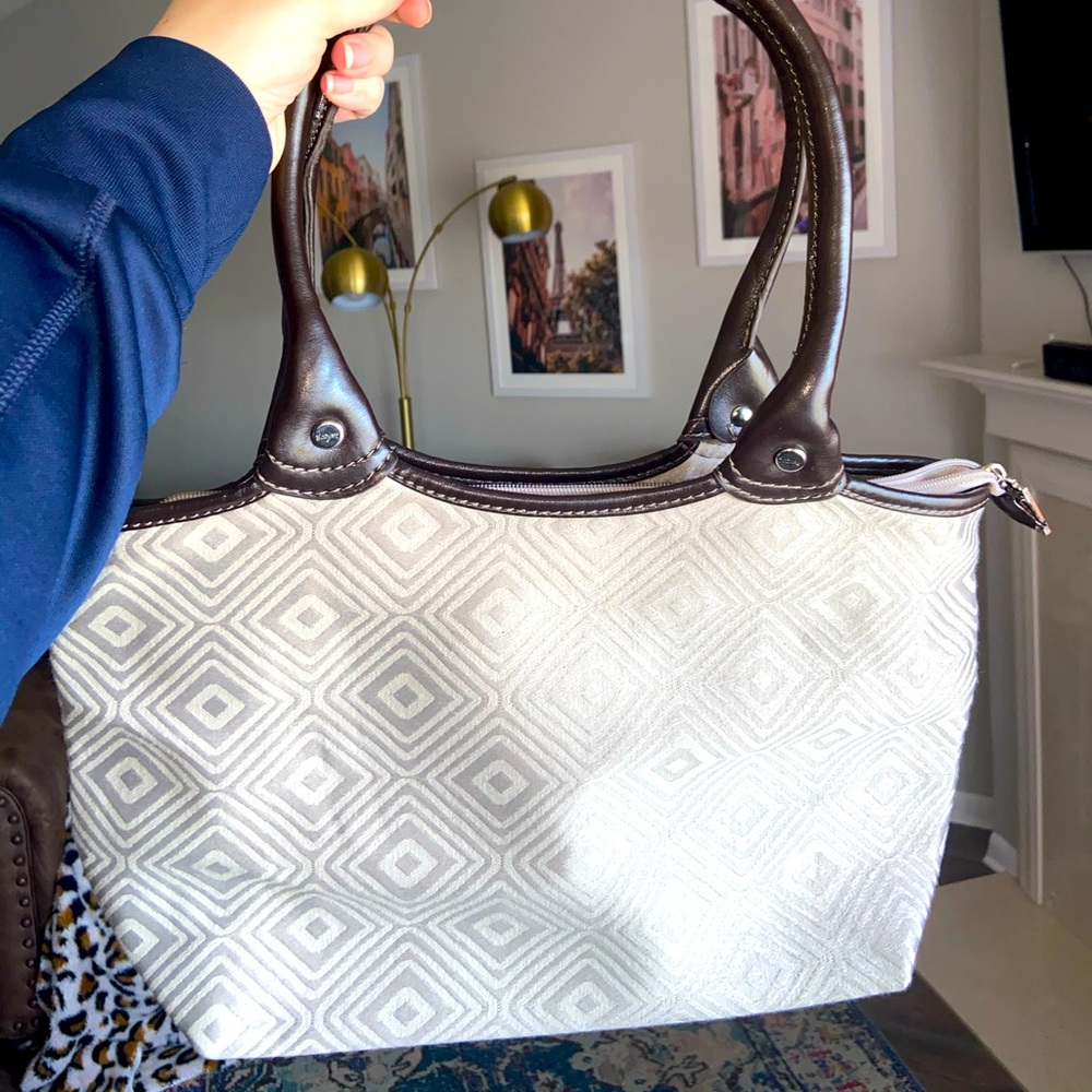 Thirty-One Cream and Brown Purse